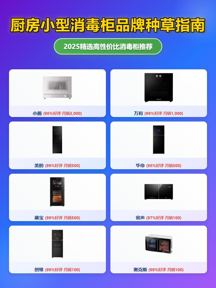 2025年家用厨房小型消毒柜推荐哪款？8款高性价比消毒柜盘点：小熊、万和、美的、华帝……总有一款适合你！