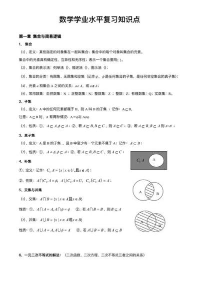 高中数学考试哪些是重点？