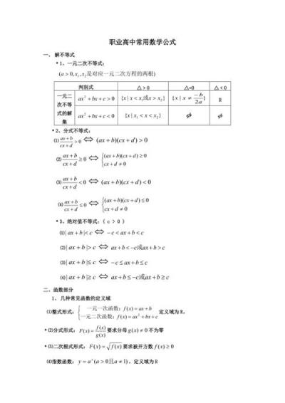 职业高中数学内容包含哪些模块？